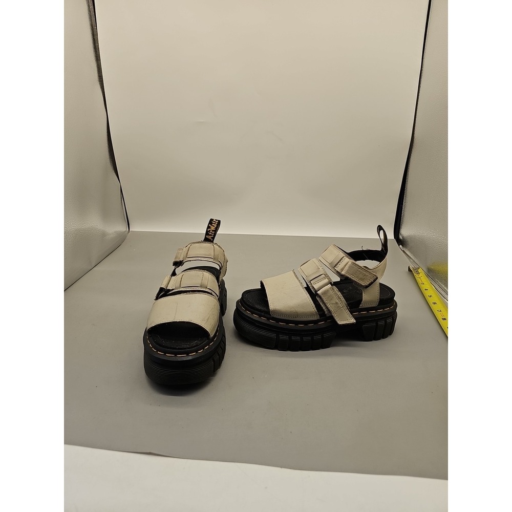 Doc Martens Ricki 3 Strap Sandal‎ Gray Leather Womens US 5
